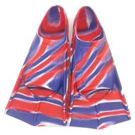 Gugmoy Limited Edition Swimming Training Fins,Comfortable Silicone Swim Fin for Swimming and Diving,Size Suitable Beginners Kids Girls Boys Adults (2Z-BlueWhiteRed, L)