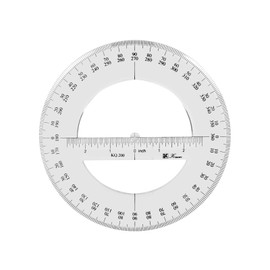 2 PCS 360 Full Circle Protractor, 20cm Plastic Math Measuring Tools Round Protractors Ruler Full Midround Angle Protractor