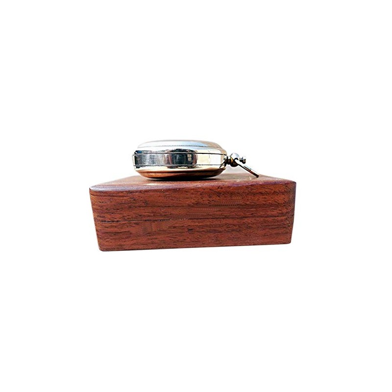 Handmade Brass Push Button Direction Compass POCKET COMPASS with Rose