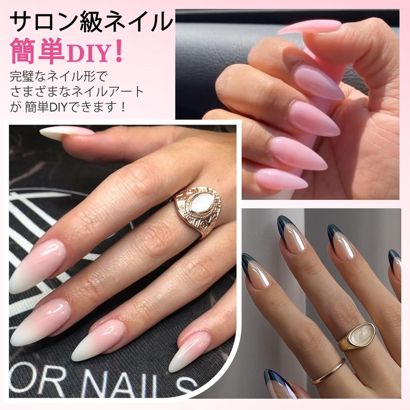 QIEK Ultra Thin Nail Tips, Sanded, Natural Fit, False Nails,