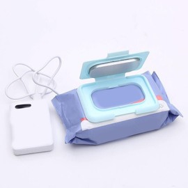 Baby Wipe Warmer, Constant Temperature Evenly Heating Portable USB Wet Wipe Heater for Babies Portable Wipe Warmer (Blue)