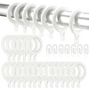 SEUNMUK 50 Pack White Curtain Rings and Hooks, 28mm Plastic