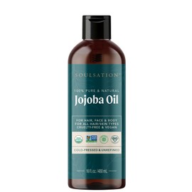 SOULSATION Organic Jojoba Oil for Skin, Hair & Face (16oz) | 100% Pure, Natural Cold Pressed