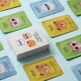 E5 Animal Print Sheet Mask (Bear, Owl, Swan) 12 pcs