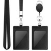 DUPENCD 2 Pack Badge Holders, Vertical PU Leather ID Badge