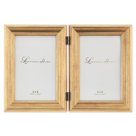 Lawrence Frames 4x6 Hinged Double Sutter Burnished Gold Picture Frame