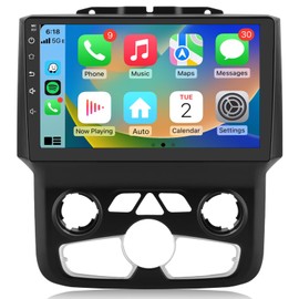 Car Radio for Dodge RAM 1500 2500 3500 2013 2014 2015 2016 2017 2018, 9 inch Android 13 Head Unit with 2GB+32GB Wireless CarPlay Android Auto Bluetooth WiFi,SWC, FM, AM RDS(for Automatic AC)