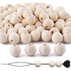 SOSMAR Pack of 100 x 20 mm Large Wooden Beads