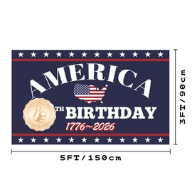 America Birthday Flag 1776 2026 America Anniversary God Bless USA Patriot 3X5 FT (B2)