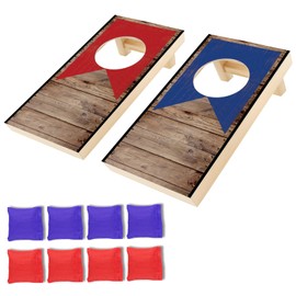 NZQXJXZ Portable Desktop Cornhole Game Set for Adults and Kids, Bean Bag Toss Game Set with 2 Cornhole Game Boards and 4 Red 4 Blue Mini Bean Bags for Office, Home, Party, Travel
