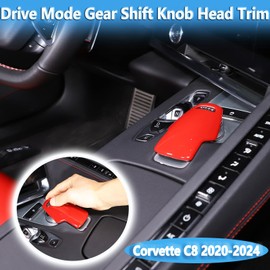 Gear Shift Knob Head Protection Cover Trim ABS 1PCS Compatible with Corvette C8 Stingray 2020 2021 2022 2023 Drive Mode Switch Knob Cover Trim Accessories (Sports Red)