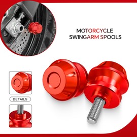 MFGZD 6MM CNC Swingarm Spools Sliders Fit for Yamaha YZF-R7 R1 R3 R125 R6 MT09 MT07 MT03 MT125 R25 FZ1 FZ6 FZ8 FZ07 XSR900 Tracer 7/GT/9GT and Other Models Swingarm Spools Sliders Stand 6mm