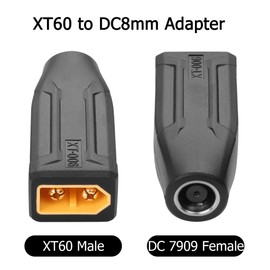 YAODHAOD XT60 to DC 8mm Adapter, XT60 Male to DC 7909 Female Connectors Adapter Connect Solar Panel Lipo Battery for Portable Power Station Solar Generator (2PCS) (XT60 Male to DC7909 Female)