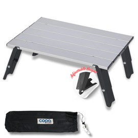 copa Portable Beach Table Aluminum Ultralight Adjustable Folding Camping Table, Beach Tables for Sand Foldable, Camping Tables That Fold Up Lightweight, Portable Picnic Table…