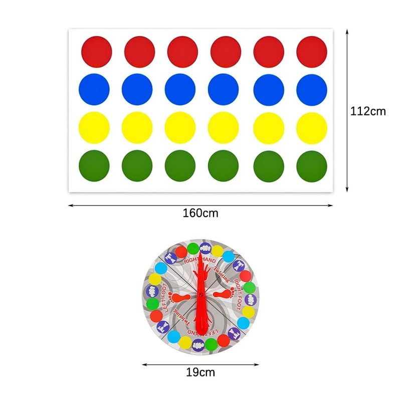 Sarini Twister Game Set, Floor Game with Play Mat, Party