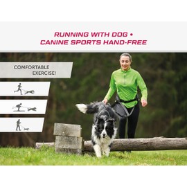 LASALINE Belly Strap for Canicross Dogtrekking, Ski Jöring, Touring, Dog Sports in Black/Neon Orange