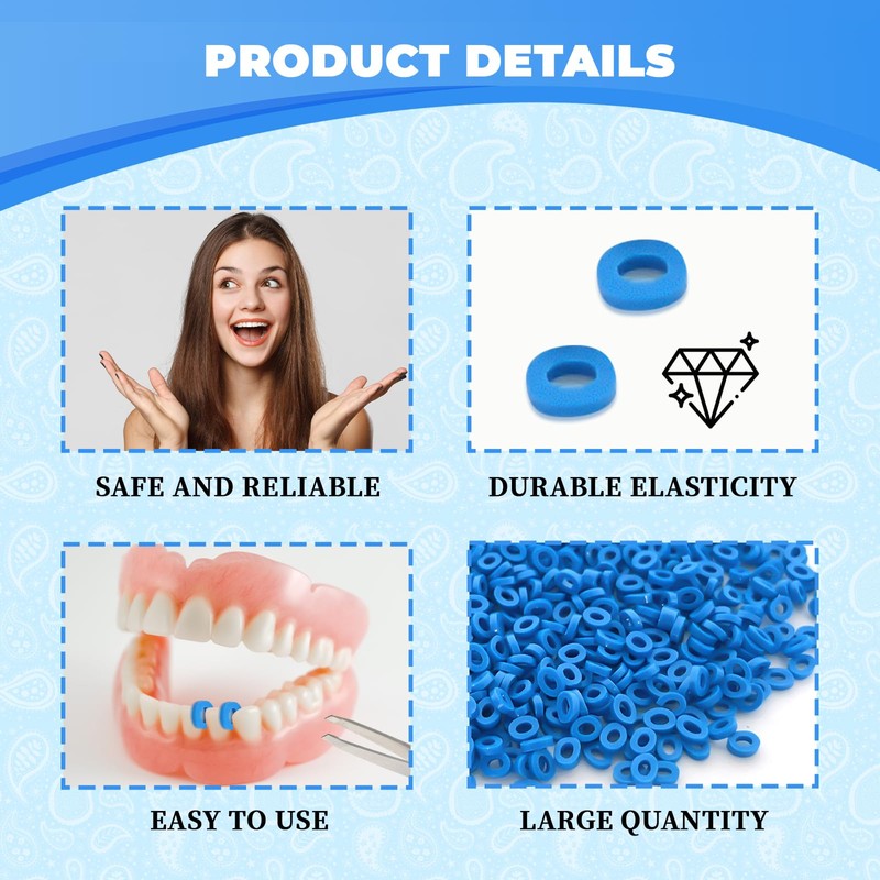 1000pcs/bag Dental Orthodontic Separator Bulk Pack, Elastic Orthodontic Separate Ties