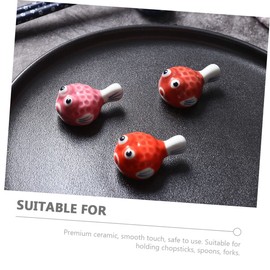 Cabilock Table Stand 6 Chopstick Rest for Puffer Fish Japanese Chopstick Holder Decorative Fork Rest Japanese Chopstick Rest Household Ceramic Small Fish