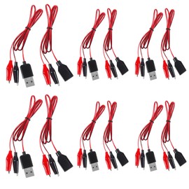 12PCS Alligator Clip to USB Male Female USB to Alligator Clip Adapter Adapter Cable Alligator Clip to USB for Electrical Testing(6 Male +6 Female)