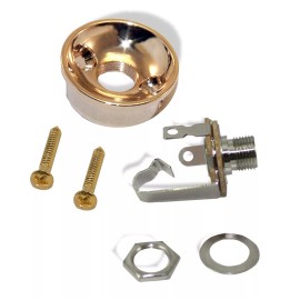 Bitterroot Guitars Jack Cup 22mm Gold with Jack and screws 0811241GDKT