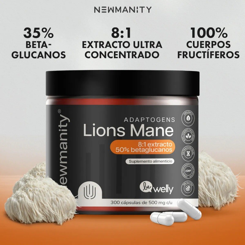 Lions Mane Melena De Leon 81 Extracto Newmanity 300 Caps