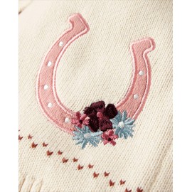 Gymboree,Girls,and Toddler Long Sleeve Cardigan Button Up Sweater,Vanilla Horse,6