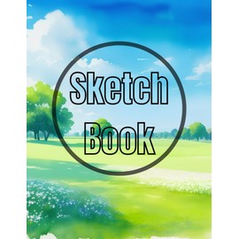 Sketch book green meadow: Premium green meadow view design cover page Sketchbook Blank Paper Pad 8.5" x 11" - 120 Pages Blank Paper Book For Drawing, ... Unlined Journal Soft Cover sketchbooks
