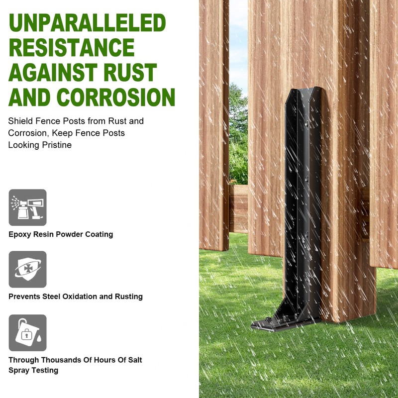 HuaSheWJ Fence Post Repair Kit，Heavy Duty Steel Fence Post Anchor