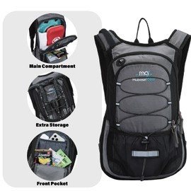 15L Insulated Hydration Backpack Pack with 2L Water Bladder Lightweight Hiking Backpack Bag for Women Men Daypack for Hiking Running Festival Camping Biking (Grey)