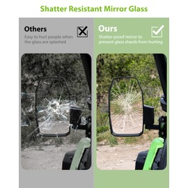 SLORIMOD Foldable Side Mirrors with Mounting Brackets for Honda Pioneer 520 2021-2025, Pioneer 500 2015-2023 Accessories, Adjustable Rearview Mirror with Wide View & Easy Installation, 2PCS