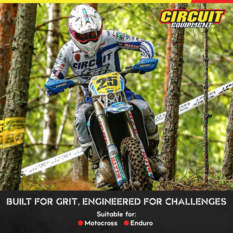 CIRCUIT EQUIPMENT Universal Motorcycle Handguards - High-strength Polymer, Ergonomic Design,