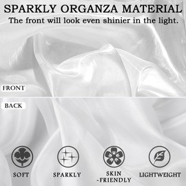 Ladiery Silky Shawls and Wraps for Evening Dresses Women Sheer Soft Bridesmaid Wedding Formal Party Organza Shawl