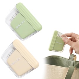 Sewing Needle Case 2Pcs, Plastic Magnetic Pin Holder Portable Travel Embroidery Needles Storage Case for Sewing Art Crafts