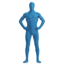 Sheface Body de licra Zentai para hombre y mujer, Azul (Sky Blue), Medium