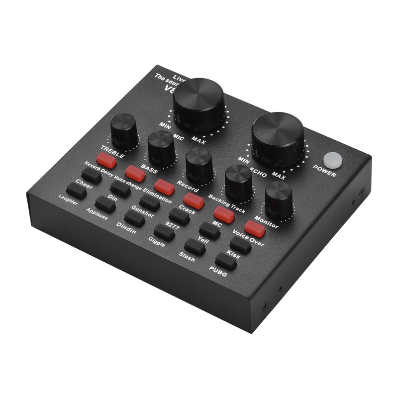 Multifunctional Live Sound Card for Singing/Live Broadcasting/ Recording Voice and