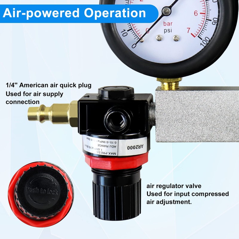 JoyFans Cylinder Leak Down Tester Kit, Tu-21 Small Engine Combustion