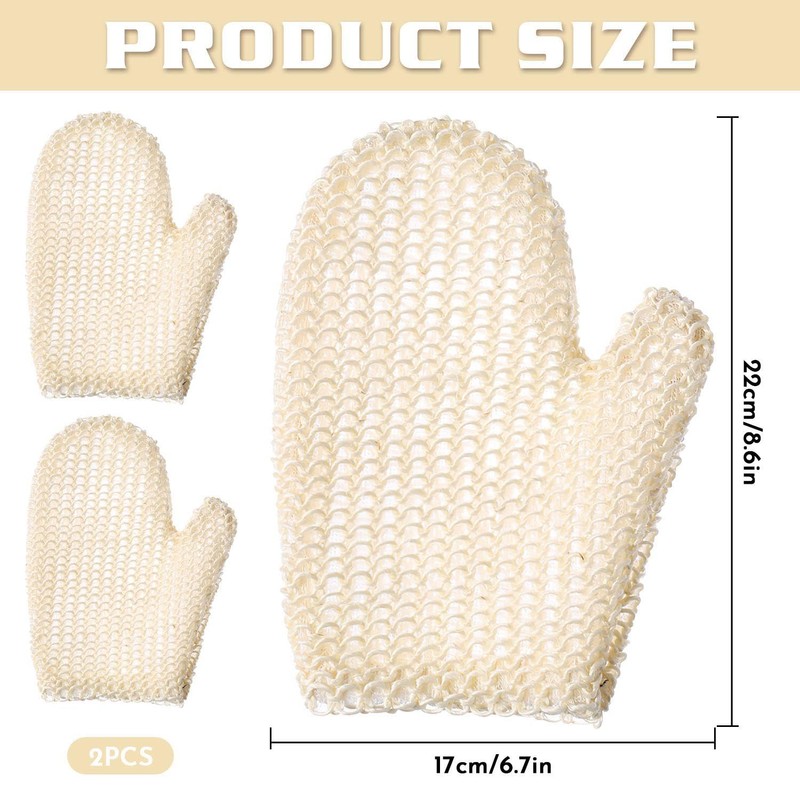 2 Pieces Bath Gloves, Bath Accessories, Body Cleaning Tools, Exfoliating