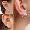 Pendientes de aro de plata de ley Pendientes de bola