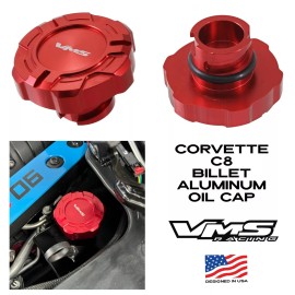VMS RACING BILLET ENGINE DRESS UP OIL CAP FOR GM 20-25 CHEVY CORVETTE C8 RED
