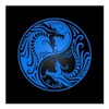 CafePress Blue Yin Yang Dragons with Black Back Square Car