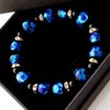 GOLD STONE Firefly Glass Blue Bracelet, Okinawa Power Stone, Inner