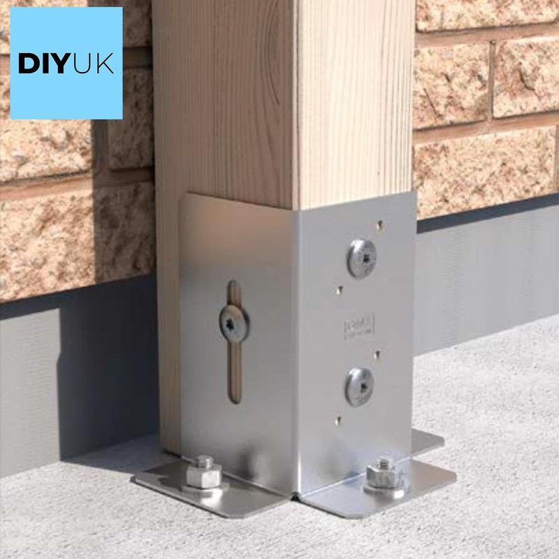 Galvanised Post Support Foot Bracket Open Shoe Heavy Duty for