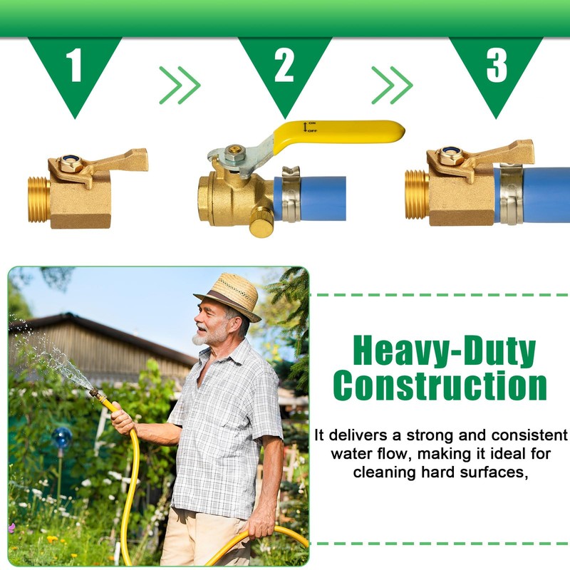 Therwen 4 Pack Garden Hose Shut off Valve Heavy Duty