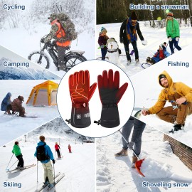 Cold Weather Winter Electric Glove Finger Heating Adjustable Temperature Touchscreen Battery Heated GlovesSize: M, Color: Black