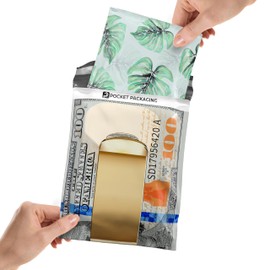 Pocket Packaging 10x13 Inch Poly Mailers 100 Pack | Tear Resistant Self Adhesive Seal & Waterproof | Durable Mailing Bags For Shipping | Stylish Packaging Supplies For Small Business - 100 Dollar Bill