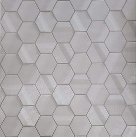 Modern Hexagon Taupe Metallic Fabric Textured Wallpaper Geometric 3D