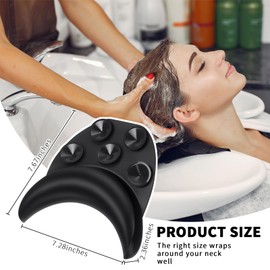 Geetery 4 Pcs Salon Neck Rest Cushion Silicone Shampoo Bowl Neck Rest Soft Non Slip Shampoo Bowl Neck Pillow Hair Salon Washing Sink Basin Tool with Suction Cups for Barber Shop