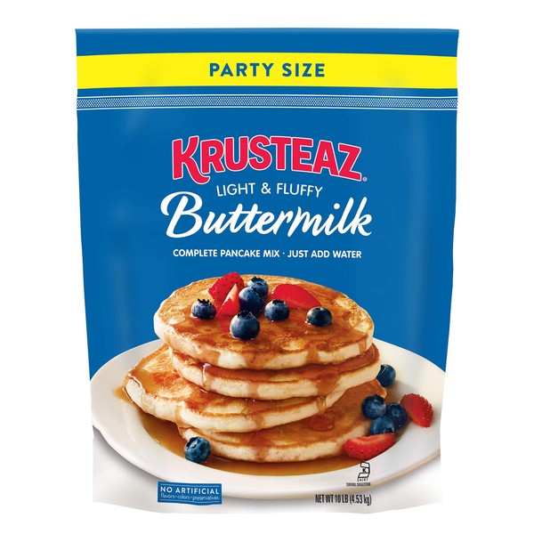 Krusteaz Complete Buttermilk Pancake and Waffle Mix, Light & Fluffy, 10 lb Bag