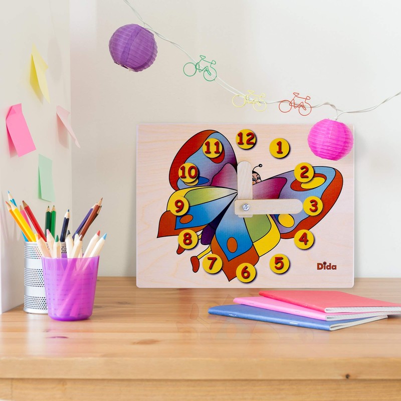Dida - Didactic Clock in wood Butterfly - Clock manual