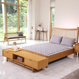 Stylish Heated Carbon Electric Mattress Pad – Machine Washable Heated Bed Pad with 5 Heat Settings, Auto 15-Hour Shut Off, Electromagnetic Wave-Free Safe, Breathable Tencel Fabric, Single Size 35x71